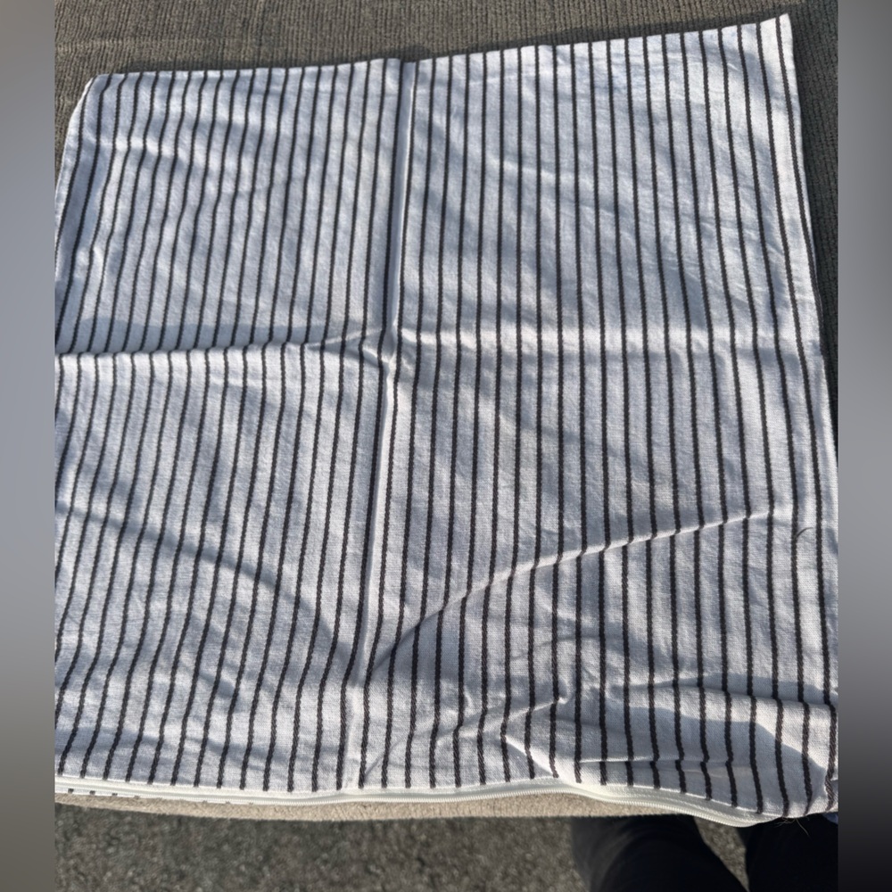 20x20 gray striped pillow covers